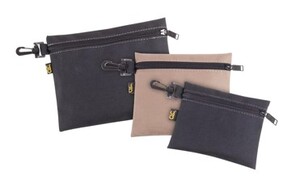 CLC1102 2 Zipper Bags Black And Khaki