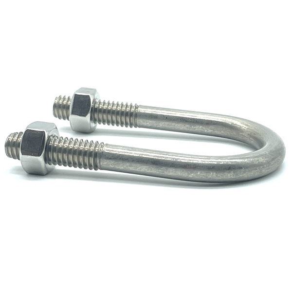 1UB316SS-10 U BOLT 316 STAINLESS STEEL FOR 1" PIPE (INCLUDES 2 HEX NUTS PER BOLT) - MADE IN USA
